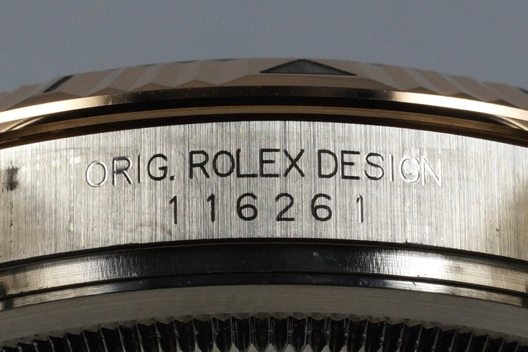 2005 Rolex Two Tone RG DateJust 116261 Turn-O-Graph with Black Dial