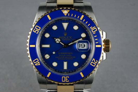 2009 Rolex Ceramic 18K/SS Submariner 116613 with Blue Dial