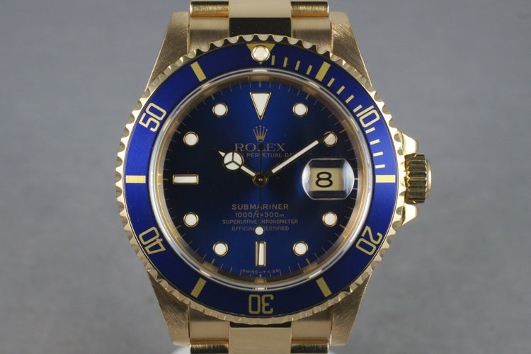 1993 Rolex 18K Submariner 16618 with Box and Papers