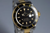 1987 Rolex Two Tone Submariner 16803 Black Dial