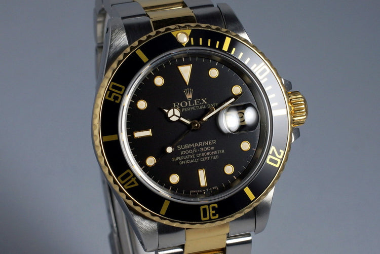 1987 Rolex Two Tone Submariner 16803 Black Dial