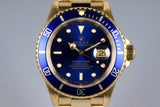 1991 Rolex YG Blue Submariner 16618
