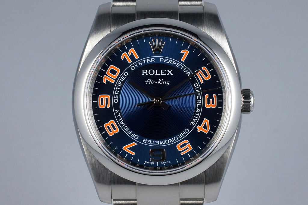 HQ 2007 Rolex Air King 114200 Blue Arabic Dial, Inventory #7922, For