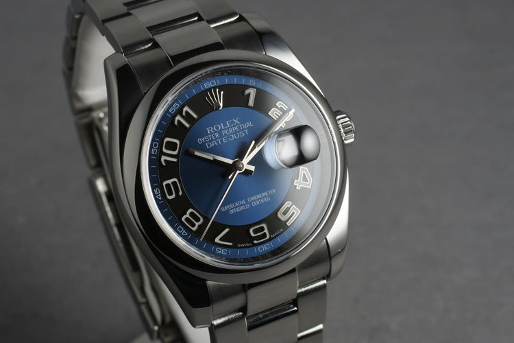 2007 Rolex Datejust  116200 with Blue and Black Arabic Dial