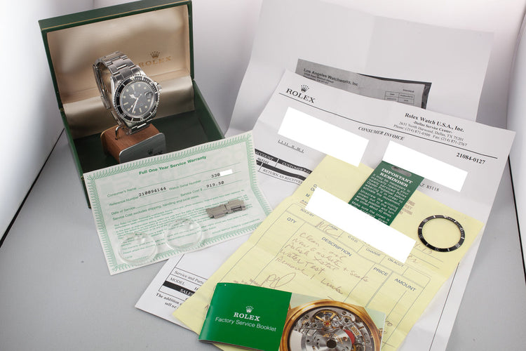 1971 Rolex Red Submariner 1680 MK IV Dial with Box and Service Papers