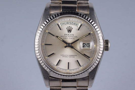 1978 Rolex WG Day-Date 1803 Silver Dial