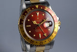 1980 Rolex Two Tone GMT 16753 Root Beer 'Red' Dial