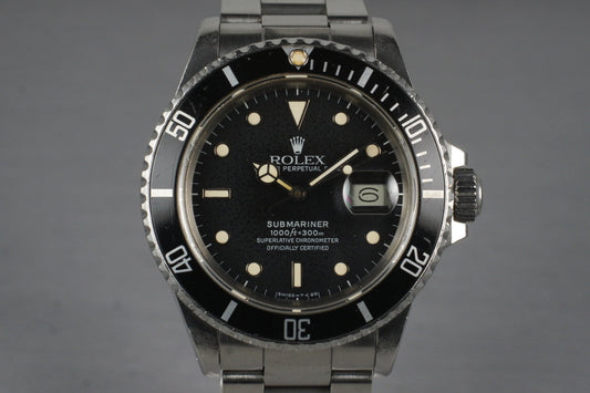 1987 Rolex Submariner 16800 with Box and Papers