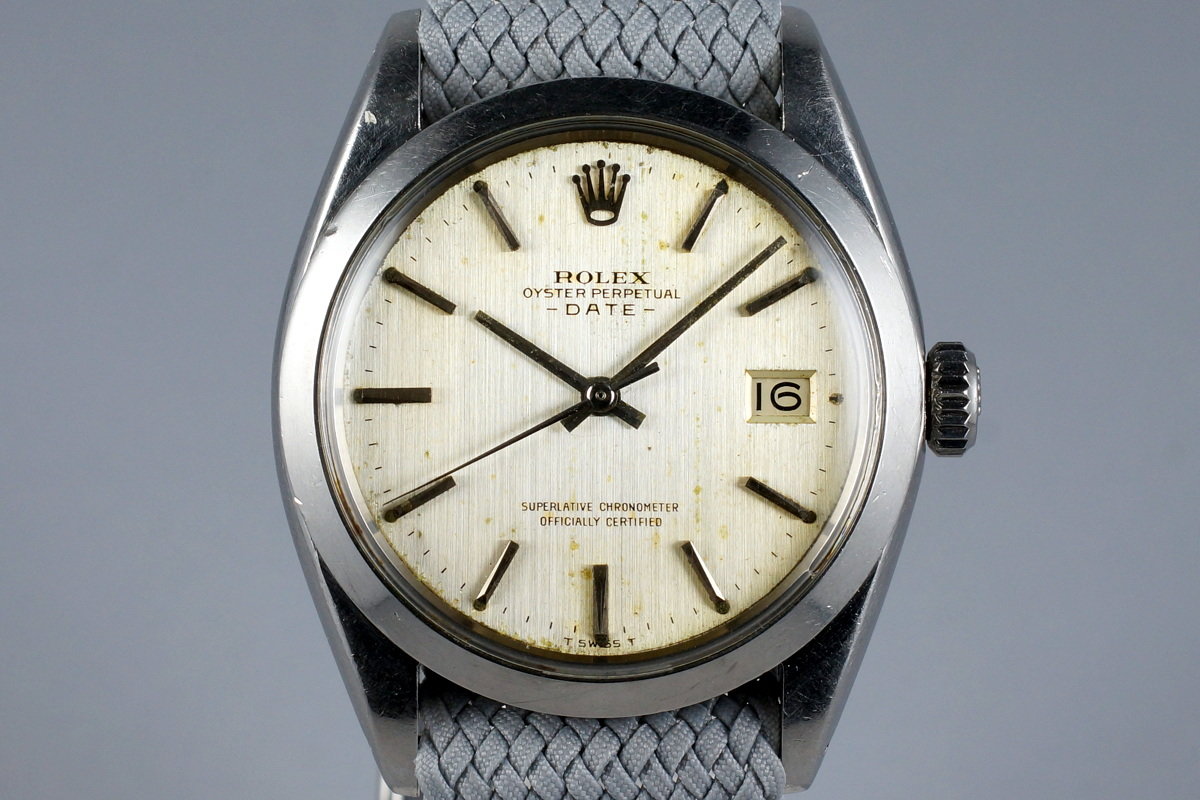 HQ Milton 1965 Rolex Date 1500 Silver Dial Inventory 7377 For