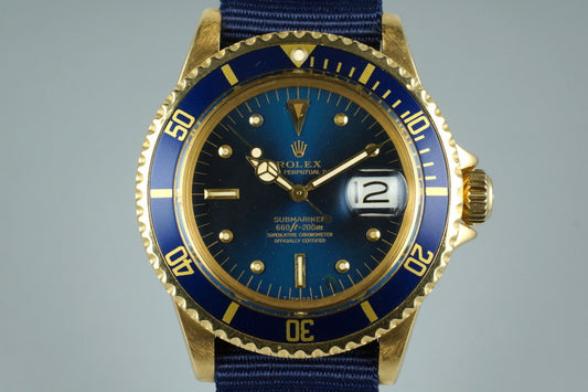 1978 YG Rolex Submariner 1680 Blue Dial