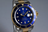1995 Rolex Two Tone Blue Submariner 16613