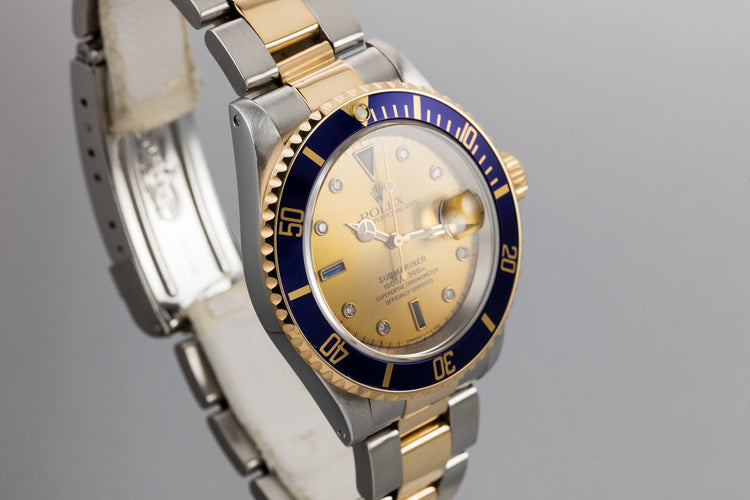 1995 Rolex Two-Tone Submariner 16613 with Champagne Serti Dial