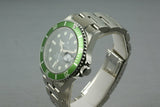 Rolex Green Submariner 16610 LV with Box and Papers M serial
