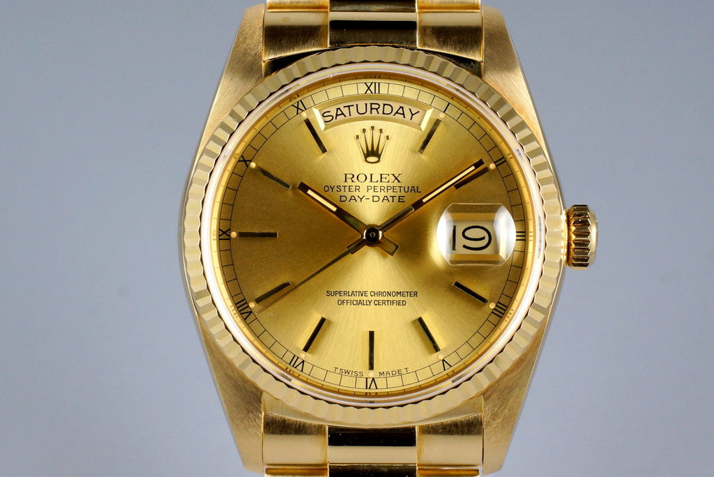 1986 YG Day-Date 18038 Champagne Dial with RSC Papers