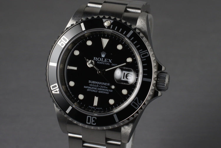 2009 Rolex Submariner 16610 with Box and Papers