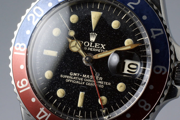 1963 Rolex GMT 1675 PCG Gilt UNDERLINE Dial with RSC Papers