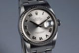 2004 Rolex DateJust 16234 Silver Roman Dial with Box and Papers