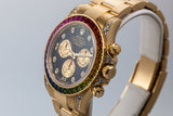 Rolex 18K YG "RAINBOW" Daytona 116528RBOW with Box and Papers