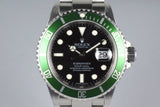 2007 Rolex Green Submariner 16610V with Box and RSC Papers