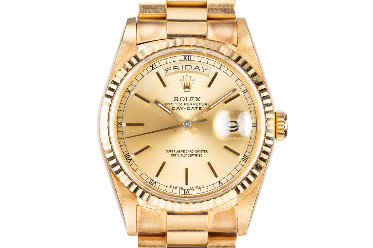 1989 Rolex 18K YG Day Date President 18238