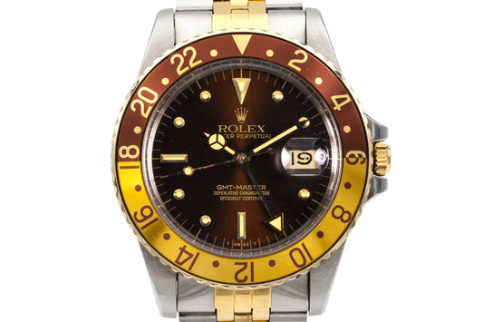 1981 Rolex Two Tone GMT 16753 Root Beer Dial