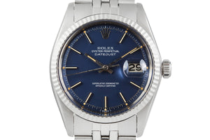 1974 Rolex DateJust 1601 Blue Dial