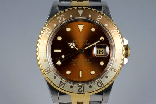 1991 Rolex Two Tone GMT II 16713 Root Beer Dial