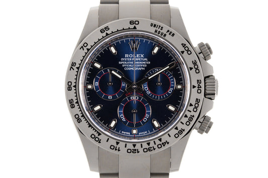 2017 Rolex WG Daytona 116509 Blue Dial with Box and Papers