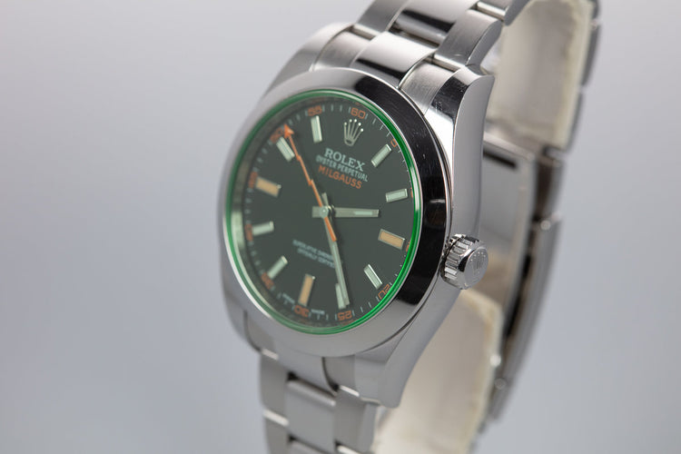 2014 Rolex Milgauss 116400GV Black Dial with Box and Card