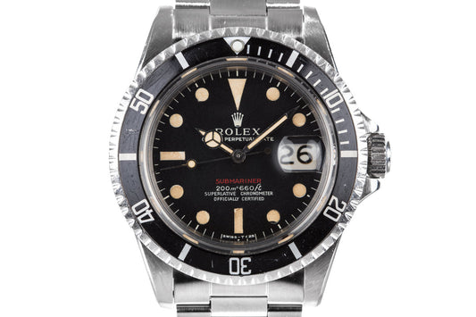 1969 Rolex Red Submariner 1680 with Mark I Long F Meters First Dial