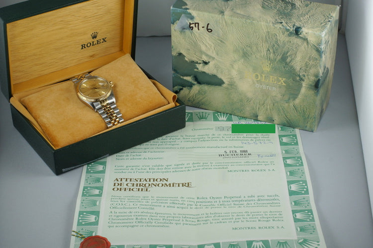 1987 Rolex Two Tone Datejust 16013 with Box and Papers