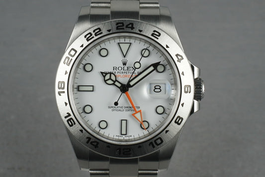 2011 Rolex Explorer II 216570 White Dial with Box and Papers
