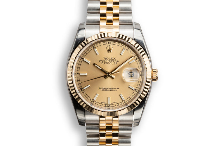 2009 Mint Rolex Two-Tone DateJust 116233 Champagne Dial with Box and Papers