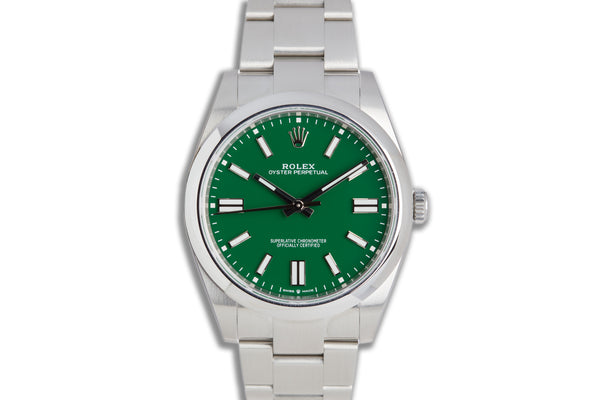 HQ Milton - 2022 Rolex Oyster Perpetual Green Dial 124300 41mm Box