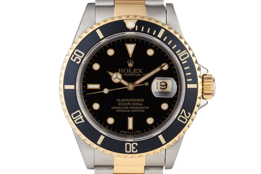 1991 Rolex Two Tone Black Submariner 16613