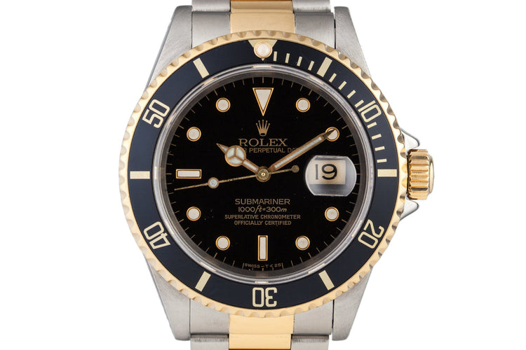 1991 Rolex Two Tone Black Submariner 16613