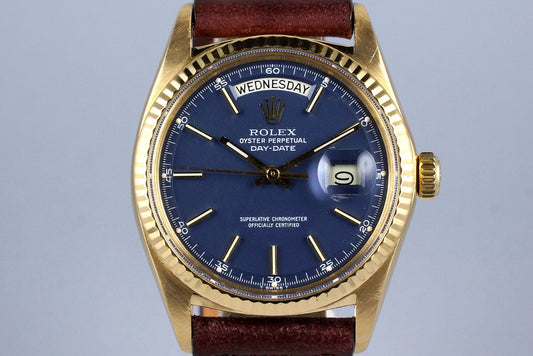 1970 Rolex YG Day-Date 1803 Matte Blue Dial