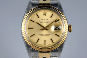 1968 Rolex Two Tone DateJust 1601Non-Luminous Matte Champagne Dial