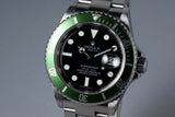 2006 Rolex Green Submariner 16610V with Box and Papers