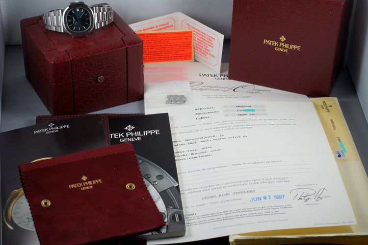 Vintage Patek Philippe 3800/001 with Box and Papers