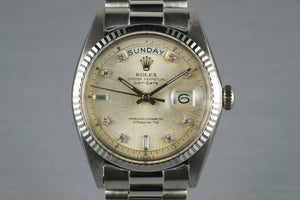 1969 Rolex 18K White Gold Day-Date 1803 with Factory Diamond Dial