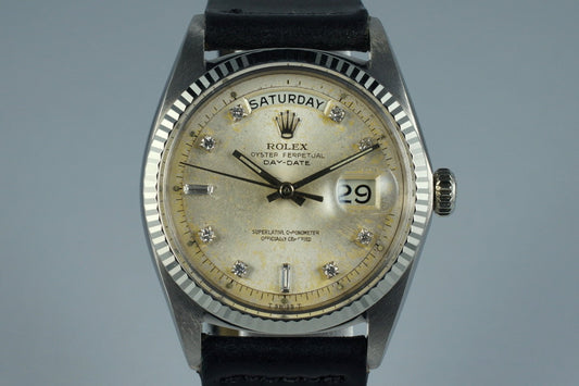 1969 Rolex WG Day-Date 1803 with Factory Silver Diamond Dial
