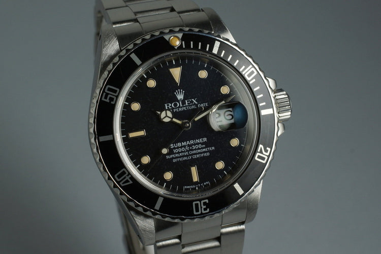 1988 Rolex Submariner 168000 with Box and Papers