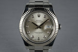 2010 Rolex Datejust II 116334 Silver Diamond Dial with Box and Papers