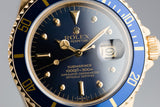 1980 Rolex 18K YG Submariner 16808 with Blue Nipple Dial