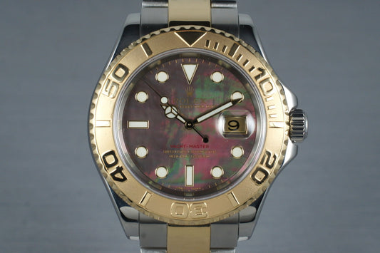 2003 Two Tone Rolex Yachtmaster 16623 MOP with Box and Papers