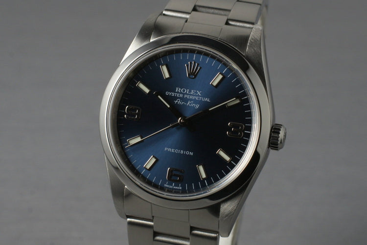 2001 Rolex Air-King 14000M with Blue 3-6-9 Dial