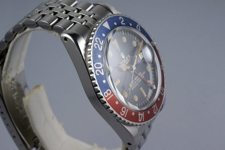 1963 Rolex GMT 1675 PCG Gilt UNDERLINE Dial with RSC Papers