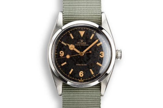 1953 Rolex Oyster Perpetual Explorer 6150 Gilt Dial with Military Clearance Diver Engraving