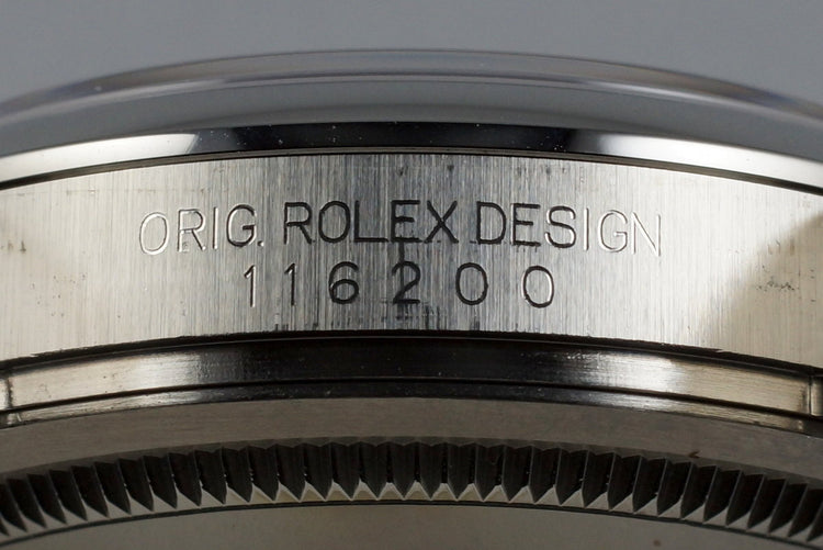 2015 Rolex Datejust 116200 Black Roman Numeral Dial MINT